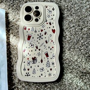 1pc Simple Christmas Envelope Design Snowflake Pattern Wave Border